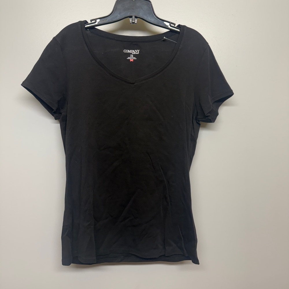 Ellen Tracy Classic Black Short Sleeve Tee